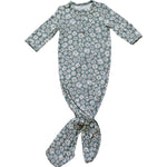 Dark Green Daisy Bamboo Knot Gown | Milk & Baby