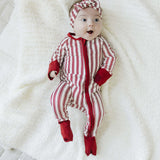 Red Stripe Bamboo Zipper