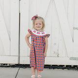 Flag Smocked Plaid Dress