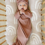 Dusty Rose Organic Cotton Ribbed Knot Gown