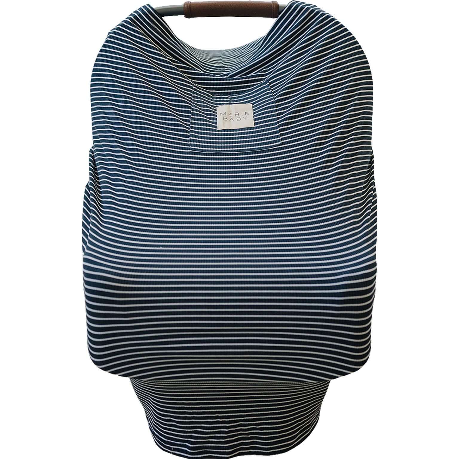 Navy Stripes Ribbed Bamboo Multi-Use Cover | Milk & Baby
