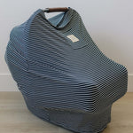 Navy Stripes Ribbed Bamboo Multi-Use Cover | Milk & Baby