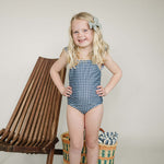 Navy Gingham One-Piece | Milk & Baby