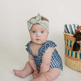 Navy Gingham One-Piece | Milk & Baby