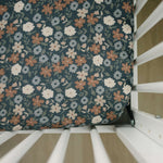 Midnight Floral Muslin Crib Sheet | Milk & Baby