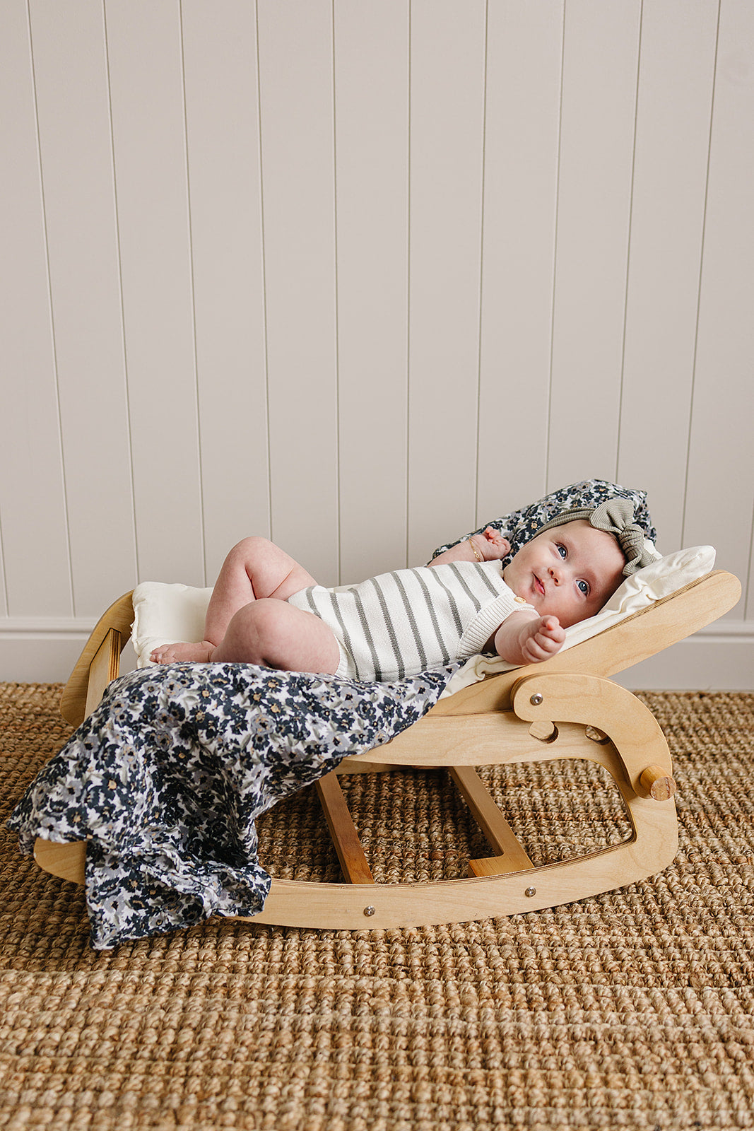 Sage Stripe Knit Bubble Romper | Milk & Baby