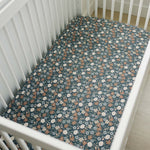 Midnight Floral Muslin Crib Sheet | Milk & Baby
