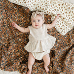 Oatmeal Gingham Peplum Set | Milk & Baby