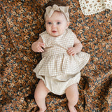 Oatmeal Gingham Peplum Set | Milk & Baby