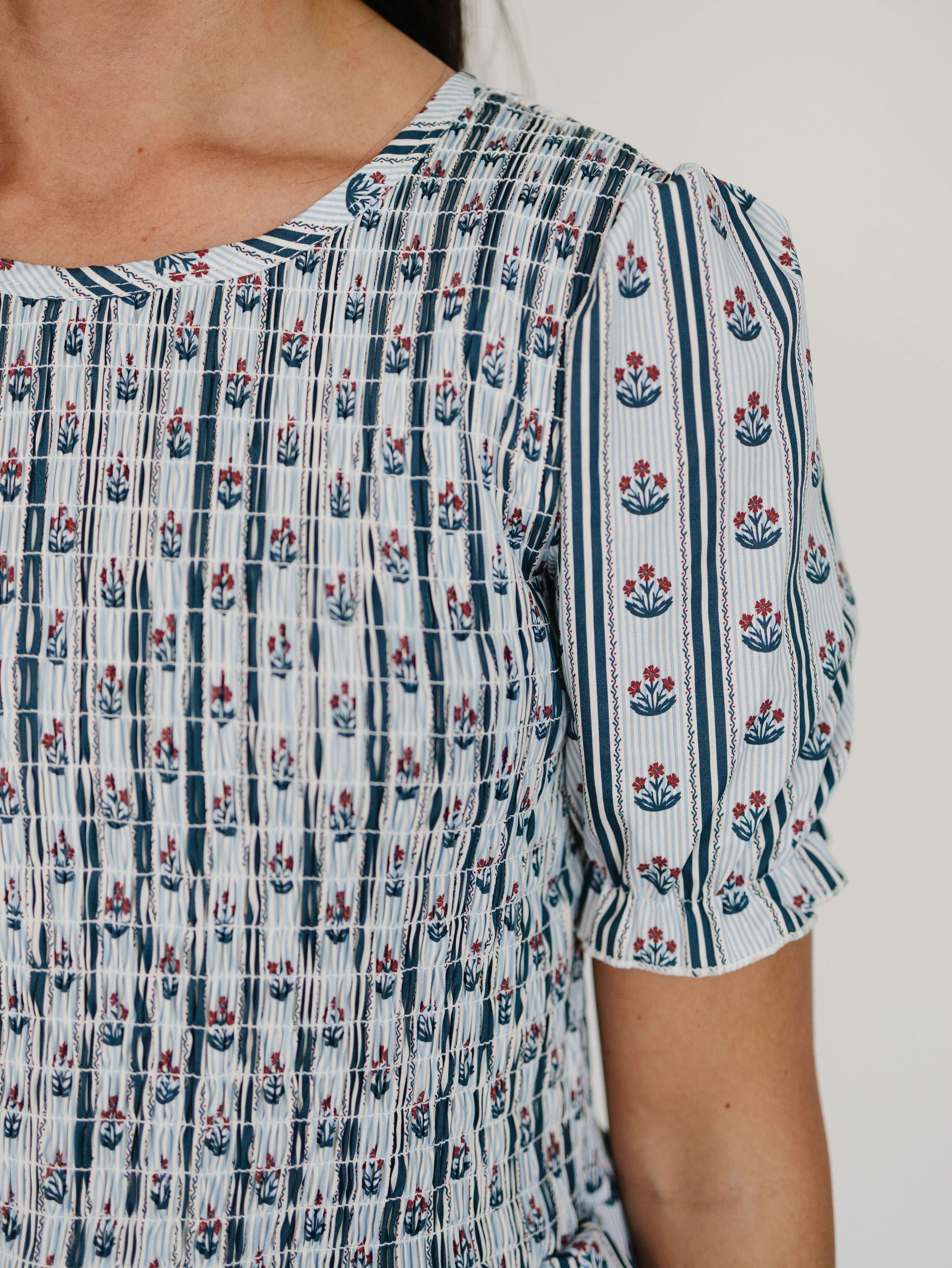 Block Print Floral Dress | Milk & Baby