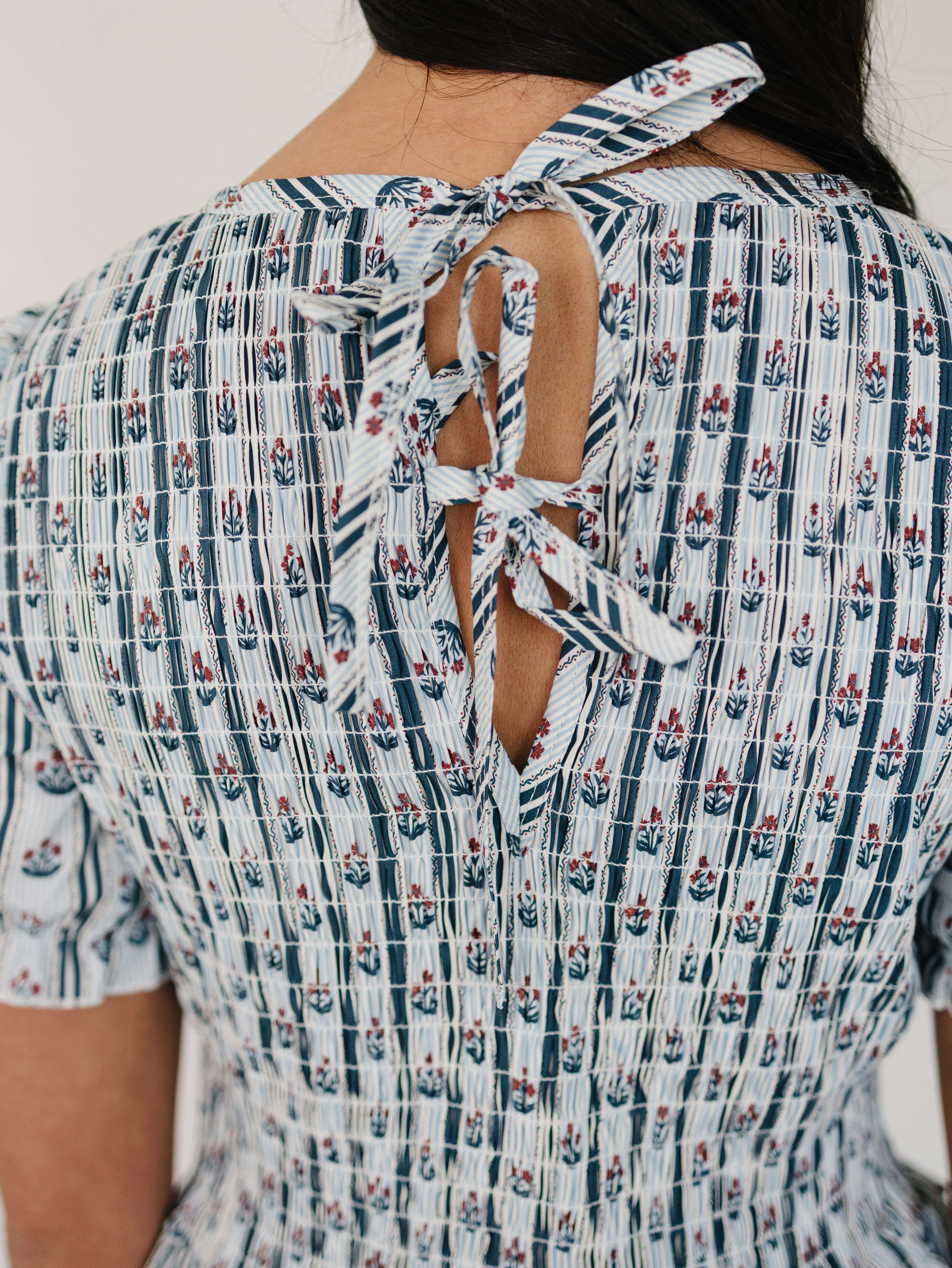 Block Print Floral Dress | Milk & Baby