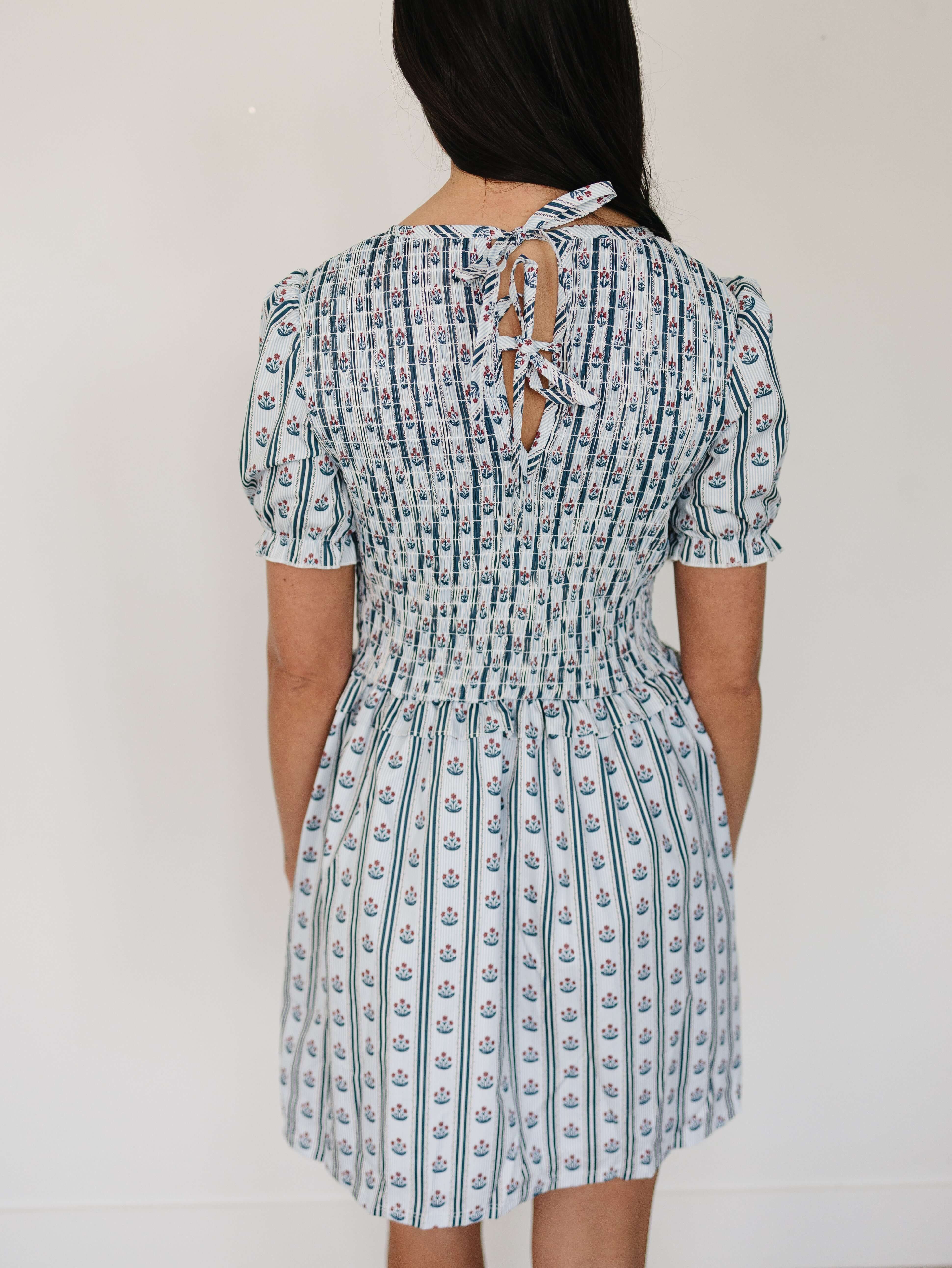 Block Print Floral Dress | Milk & Baby