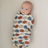 Western Aztec Muslin Swaddle Blanket | Milk & Baby
