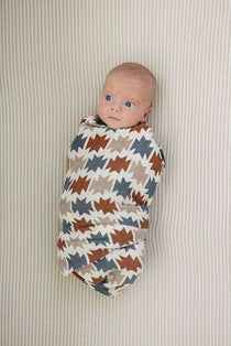 Western Aztec Muslin Swaddle Blanket | Milk & Baby