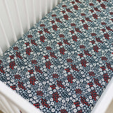 Americana Floral Bamboo Stretch Crib Sheet | Milk & Baby