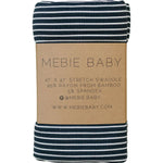 Navy Stripes Ribbed Bamboo Stretch Swaddle | Milk & Baby