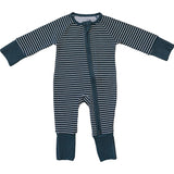 Navy Stripes Ribbed Bamboo Zipper | Milk & Baby