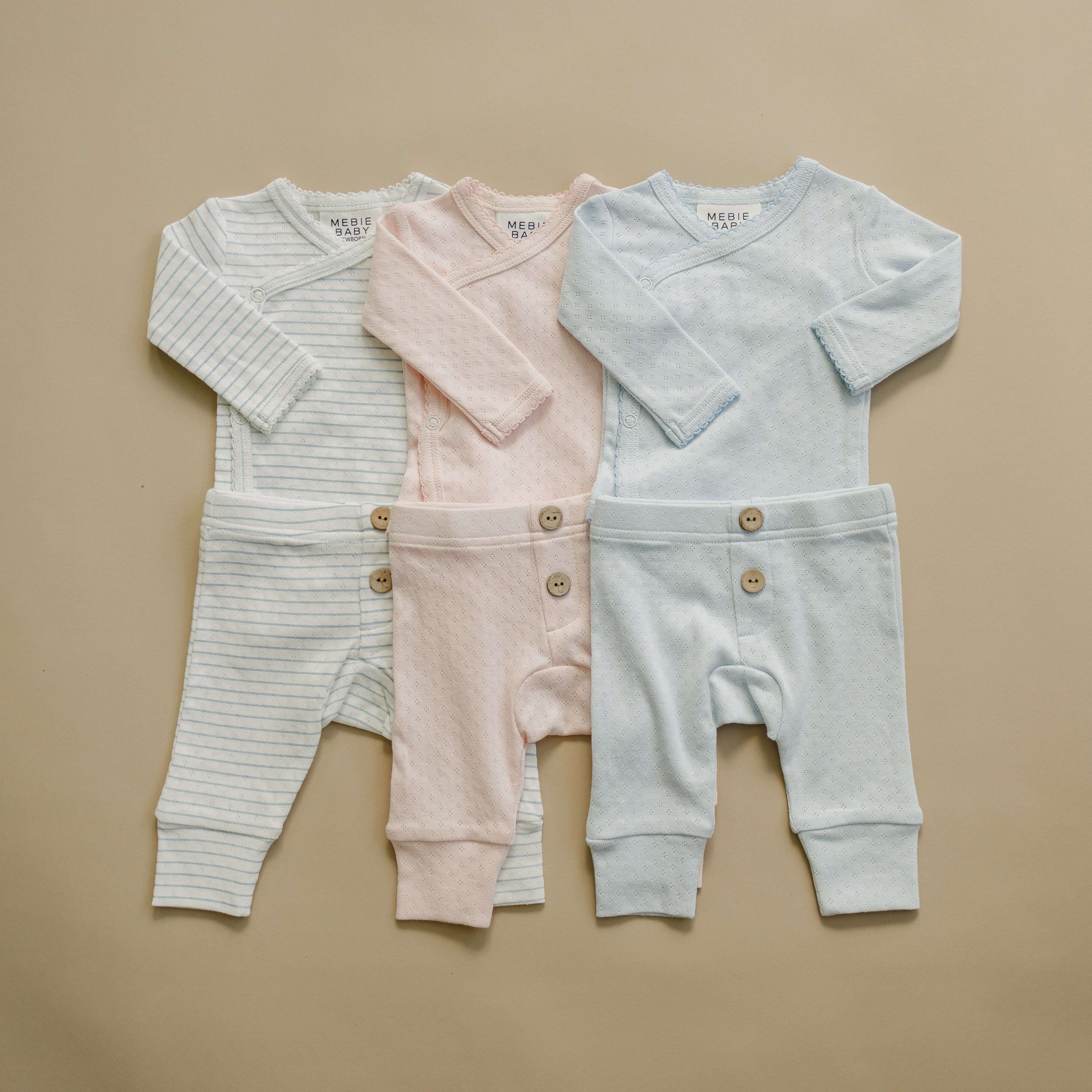 Blue Pointelle Layette Set | Milk & Baby