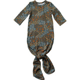 Navy Floral Bamboo Knot Gown | Milk & Baby