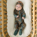 Navy Floral Bamboo Zipper | Milk & Baby