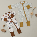Construction Trucks Ribbed Bamboo Zipper | Milk & Baby