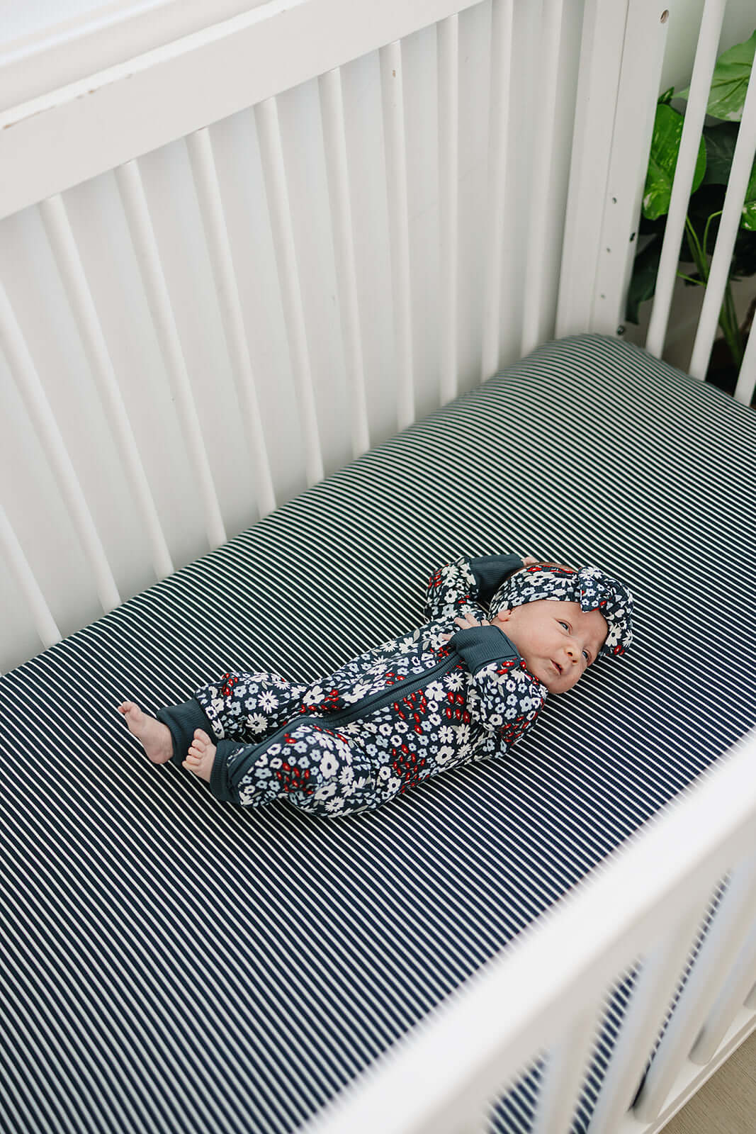 Americana Floral Ribbed Bamboo Zipper | Milk & Baby