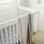 Midnight Floral Muslin Crib Sheet | Milk & Baby