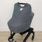 Navy Stripes Ribbed Bamboo Multi-Use Cover | Milk & Baby