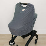 Navy Stripes Ribbed Bamboo Multi-Use Cover | Milk & Baby