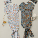 Navy Floral Bamboo Head Wrap | Milk & Baby