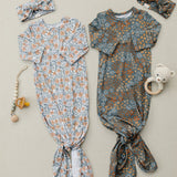 Navy Floral Bamboo Head Wrap | Milk & Baby