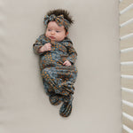 Navy Floral Bamboo Head Wrap | Milk & Baby
