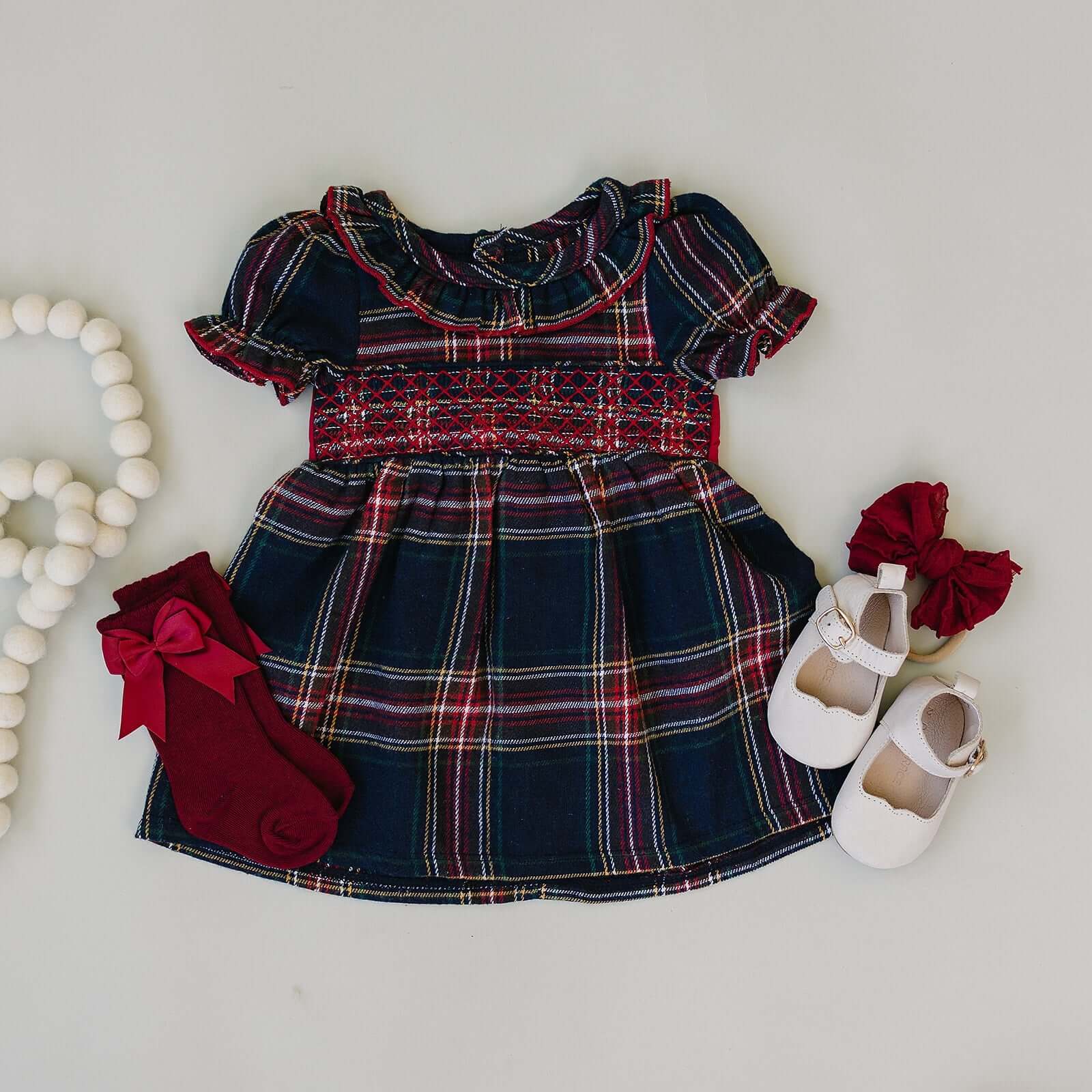 Christmas Plaid Smocked Dress | Milk & Baby