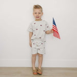 Flag Button Short Set | Milk & Baby