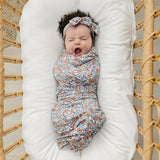 Dainty Meadow Bamboo Stretch Swaddle | Milk & Baby