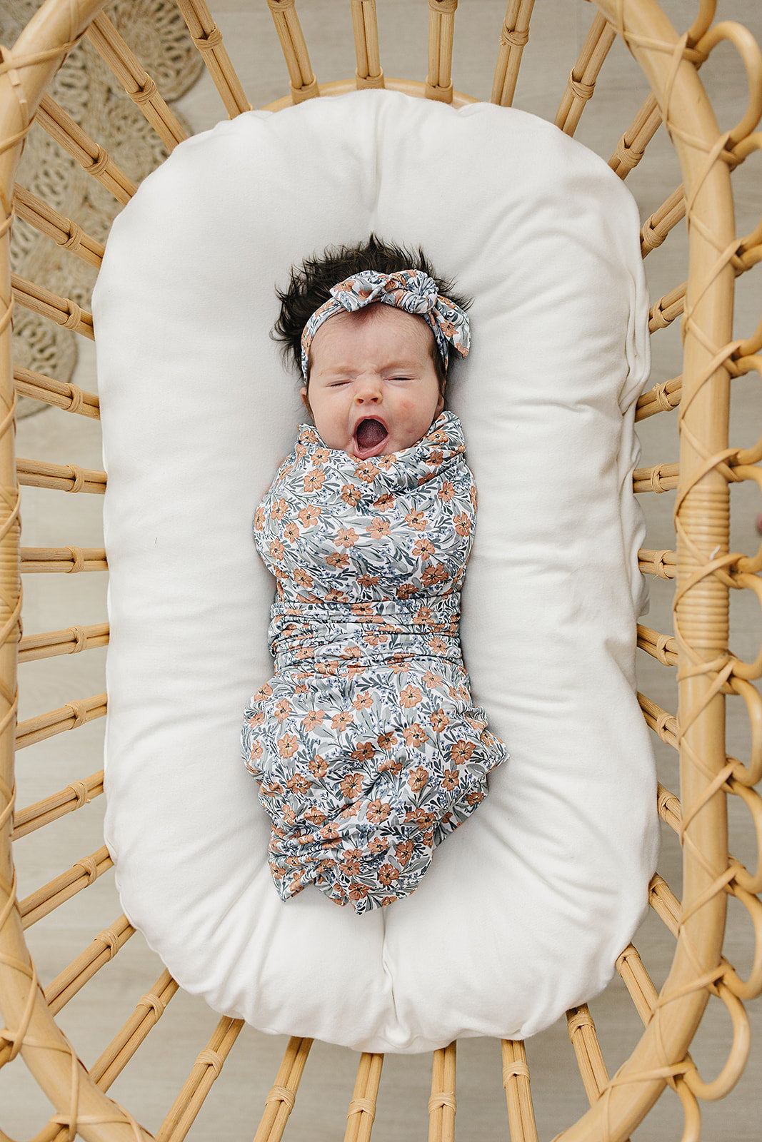 Dainty Meadow Bamboo Stretch Swaddle | Milk & Baby