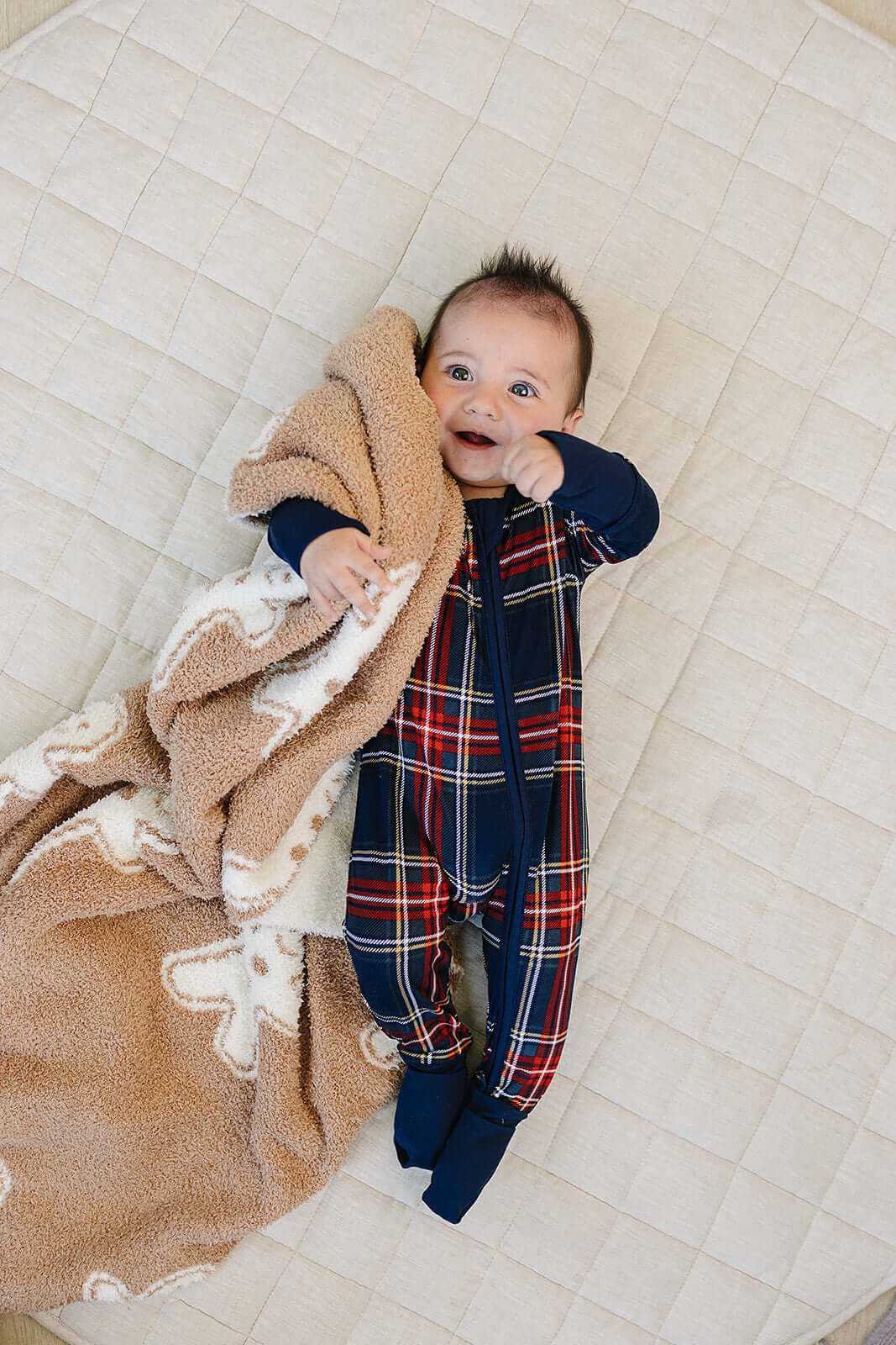 Christmas Plaid Bamboo Zipper | Milk & Baby