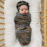 Navy Floral Bamboo Head Wrap | Milk & Baby