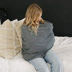 Navy Stripes Ribbed Bamboo Multi-Use Cover | Milk & Baby