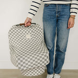 Light Green Checkered Bamboo Multi-Use Cover | Milk & Baby