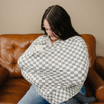Light Green Checkered Bamboo Multi-Use Cover | Milk & Baby