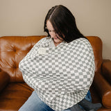 Light Green Checkered Bamboo Multi-Use Cover | Milk & Baby