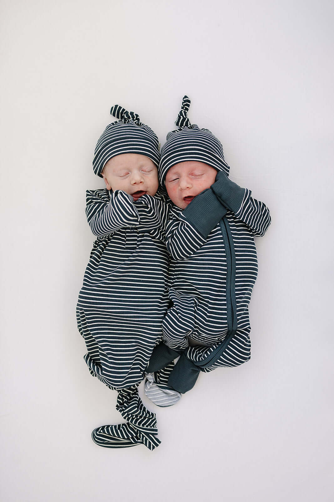 Navy Stripes Ribbed Bamboo Zipper | Milk & Baby