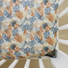 Paradise Palms Muslin Crib Sheet | Milk & Baby