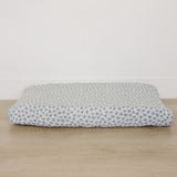 Blue Blossom Muslin Changing Pad Cover | Milk & Baby