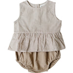 Tan Stripes Peplum Set | Milk & Baby