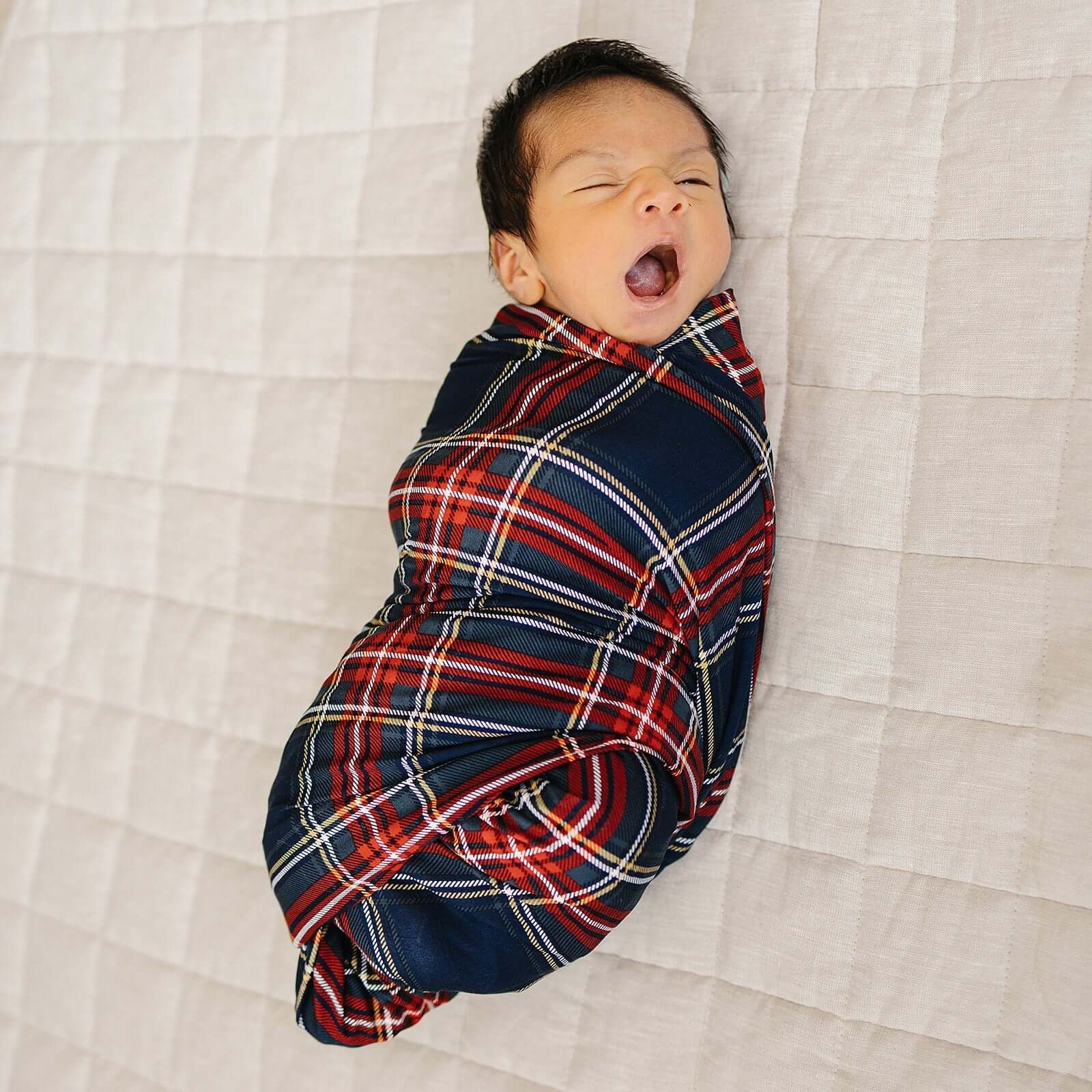 Christmas Plaid Bamboo Stretch Swaddle | Milk & Baby