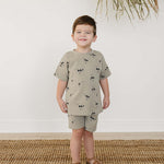 Palm Tree Button Short Set | Milk & Baby