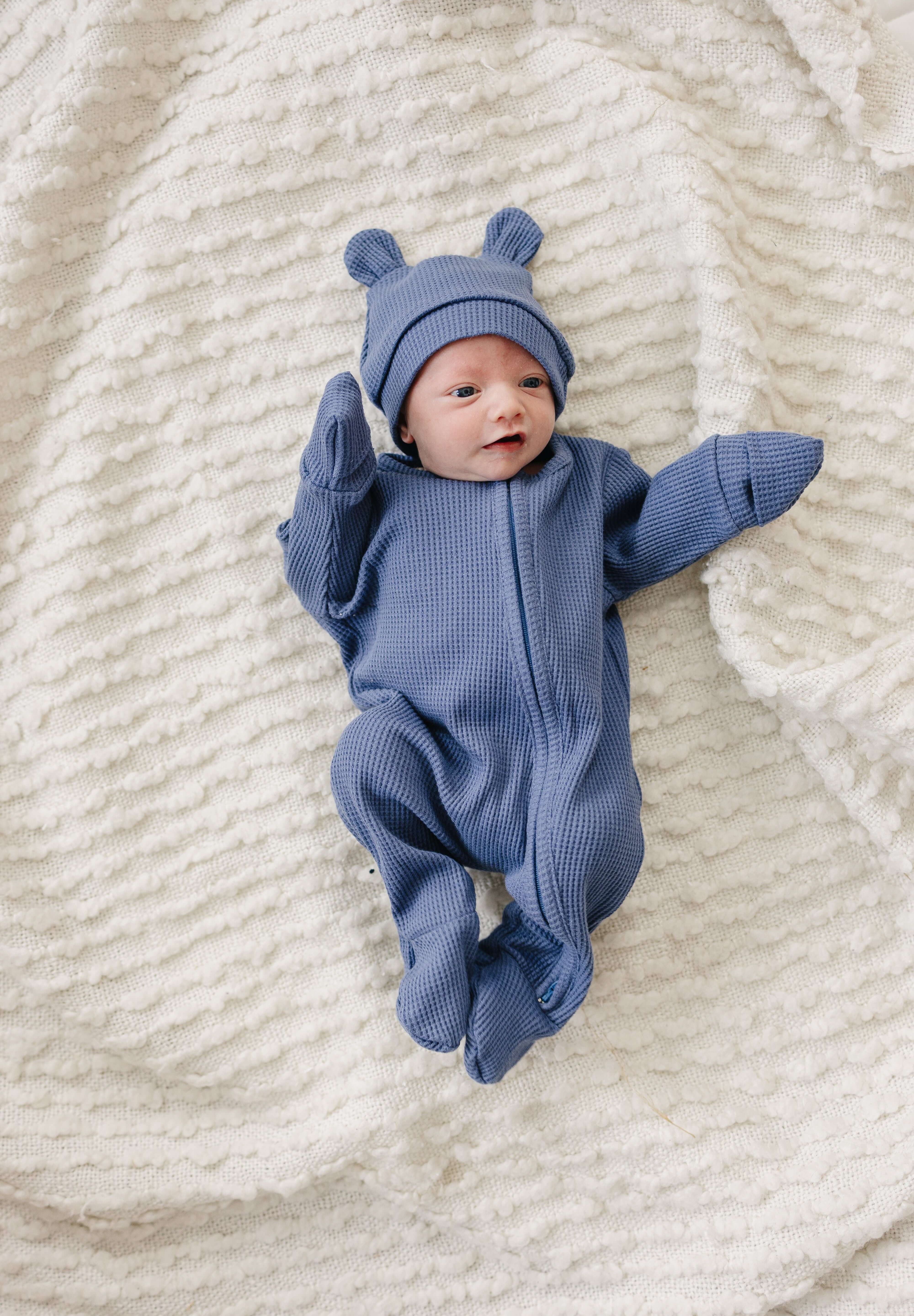 Luna + Luca Bear Waffle Set | Stormy Blue | Milk & Baby