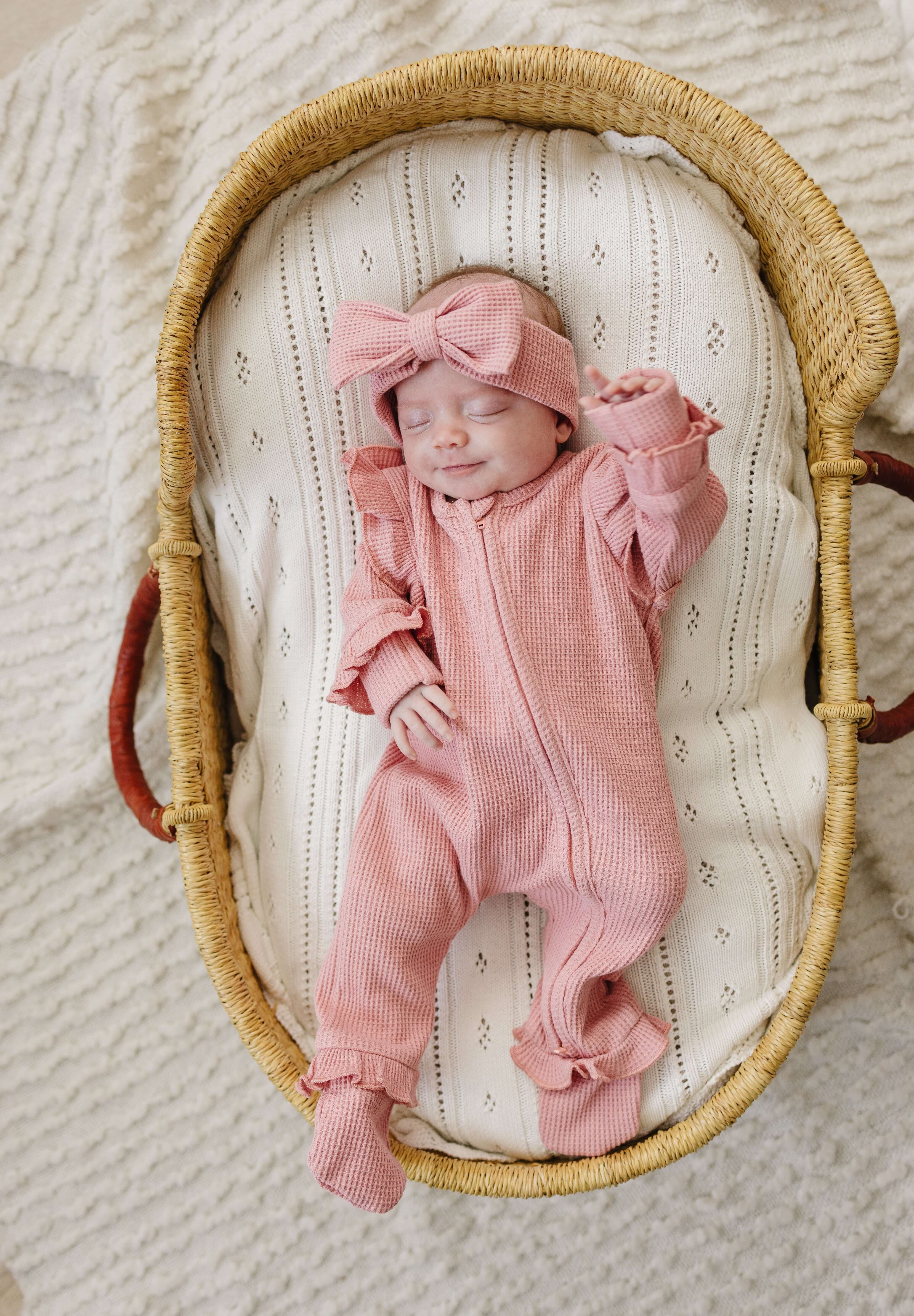 Luna + Luca Ruffle Waffle Set - Dusty Rose | Milk & Baby